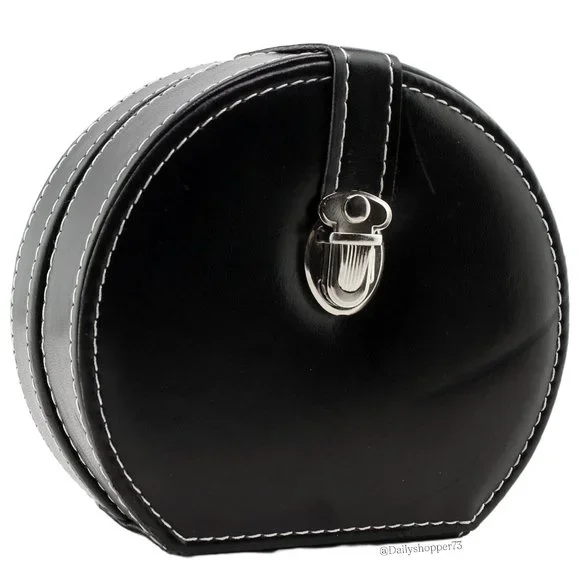 Women's Hard Case Vegan Leather Travel Jewelry Organizer - Picture 3 of 4